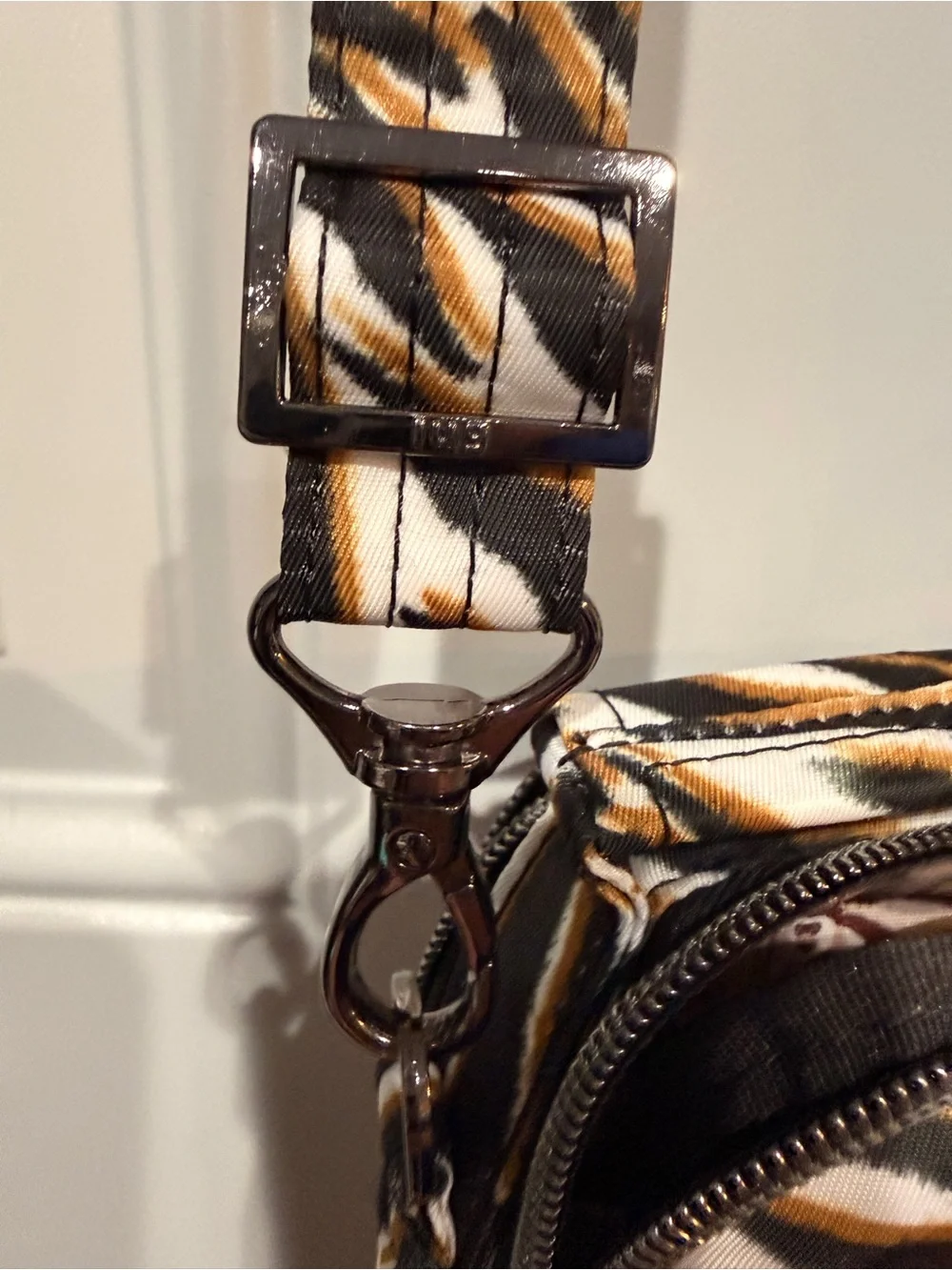 LUG Zebra-Print Crossbody Bag - Black & Cream